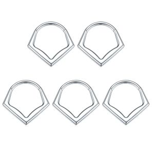 1/5PCS Titanium 16G Zircon Hinged Septum Clicker Nose Hoop Ring Heart CZ Daith Conch Helix Tragus Cartilage Lip Piercing Jewelry