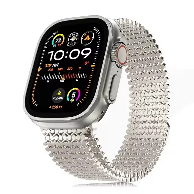 Magnetic Loop Strap For Apple Watch Seies 10 42mm 46mm Milanese Band  Bracelet iwatch series 10 Stainless Steel Strap Smart Watch Acceccories