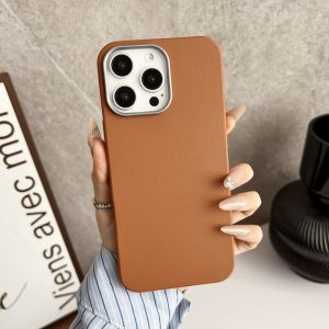 CrashStar Magsafe Leather Shockproof Simple Phone Case For iPhone 16 15 14 Pro Max Plus 13 12 11 Pro Max X XR XS Max 7 8 Plus + SE 2020 Wireless Charging Phone Casing Solid Color Business Anti-fingerprint Phone Case Cover Shell