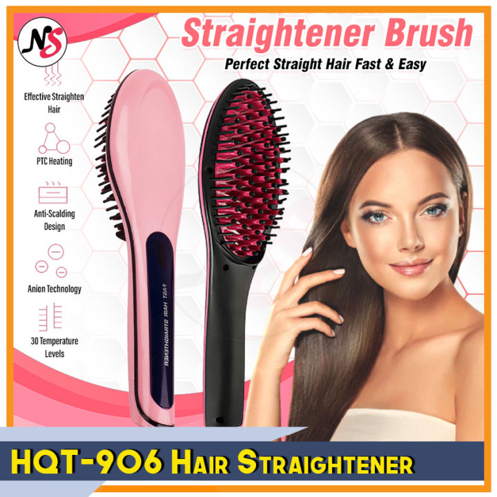 Fast hair straightener brush hqt 906 best sale