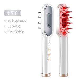 Golden Rice Hair Brush Mino Massage Scalp Medicine Supplying Device Essence Import Comb Hair Growth Tonic Care Red Light Hair Comb
