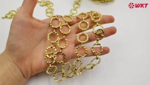 WT-BC262 New Coming Yellow Brass Chain Meter 18K Real Gold Plated For Women Daily Dressing Accessories