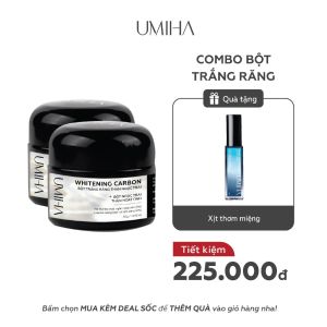 Trắng răng than Ngọc Trai UMIHA (30g) - Bột trắng răng thành phần Than hoạt tính Canxi Bột than tre