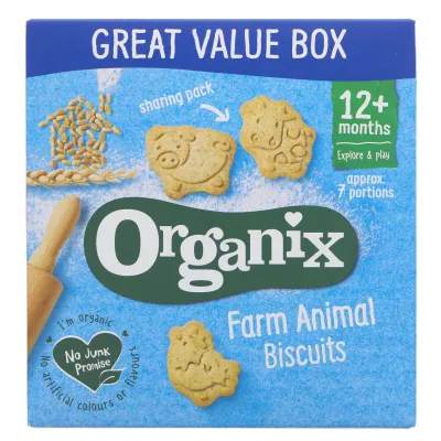 Organix Goodies Organic Animal Biscuits Baby Food Snack