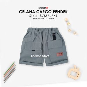 Khakha - Celana Pendek Model Cargo Anak Laki-laki Bahan Katun Bawahan Anak Cowok 1-7 Tahun