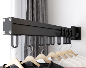 Wall Mounted Clothes Hanger Rack Foldable. Durable and strong. Matte Black finish. Drying Rack Space-Saver Collapsible. Laundry Balcony Livingroom Bedroom.