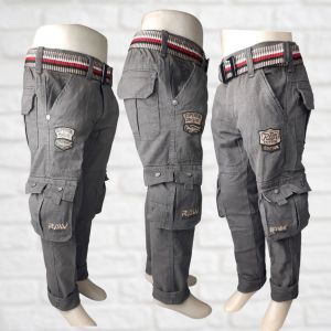 Celana Cargo Anak Laki Laki Bahan Katun Import Terbaru 6-12 Tahun
