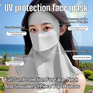 💥Hot sale/in stock💥Summer neck drinkable full face protective mask UV protection sunscreen mask sun mask face mask
