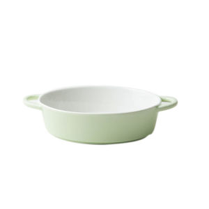 DAFIFY Porcelain Dessert Souffle Dish Ramekins for Baking – 8 Ounce Set of 2 Assorted Colors with 2 Extra 304 Stainless steel Spoons Dinner Plates Ramekin Bakeware Tableware Kit