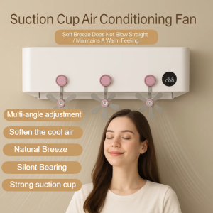 【FAMMY FAEY】Suction Cup Air Conditioner Vent Fan Suction Cup Air Conditioner Vent to Prevent Direct Blowing Artifact Central Air Conditioner Wind Shield Cold Air Outlet Universal Guide Fan吸盘式空调通风风扇