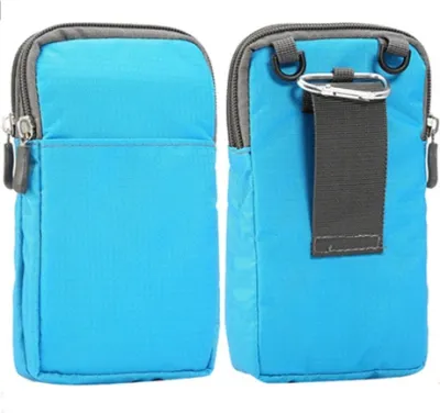 6.0-6.9 Inch Universal Man Phone Bag Sport Dual Layer Zipper Bag Wallet Case Belt Clip Messenger Pouch Girl Shoulder Bag Cover