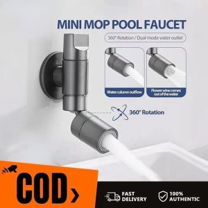 Bathroom Rotatable Faucet 360° Rotating Balcony Mop Sink Dual-Mode Brass Sink Faucet Bathroom Faucet