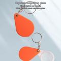 Pocket Magnifying Glass Small Handheld Folding Keychain Magnifier Portable Orange Magnifying Lens for Old People Home Magnifier for Inspection Reading economical. 