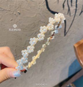 Cài tóc nữ gợn sóng băng đô đính ngọc trai nhân tạo phong cách sang chảnh phụ kiện tóc Cloe Accessories 4209