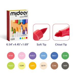 Bút màu nước 2 đầu cho bé - Mideer Dual-Tip Washable Marker (12 màu 24 màu 36 màu)