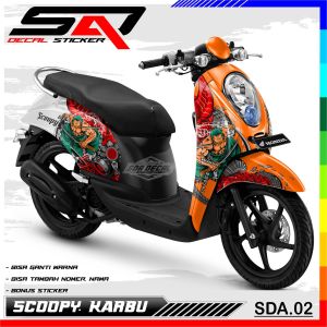 Decal Stiker Custoom Full Body SCOOPY KARBU - Dekal Sticker Variasi Motor SCOOPY KARBU SDA.02