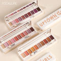 FOCALLURE Smooth Highly Pigmented easy to blend 10 Shades 4 Textures Palette With Dual-ended Brush & Mirror Eye Shadow Palette. 