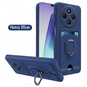 Full Lens Protector Case For Redmi 14C 4G Card Bag Wallet TPU Soft Cover Xiaomi Redmi 14C 14 C 1 4C C14 13C 4G Redmi14C Redmi13C Redme14C Magnetic Holder Ring Shockproof Casing