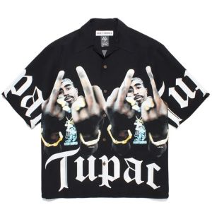 Classics Men Woman Hawaii WACKO MARIA Shirt 2023 Summer New 1:1 Classic Full Printing Lapel Buttons Casual Simple Streetwear