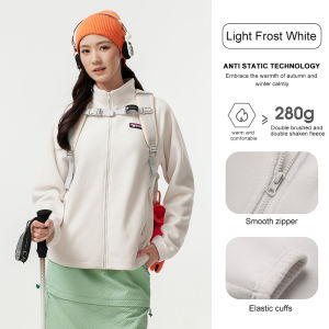 แจ็คเก็ตขนสัตว์สำหรับกลางแจ้งอูฐสำหรับผู้หญิงป้องกันไฟฟ้าสถิตย์คอตั้งแบบเสื้อโค้ทกันลม