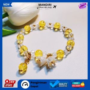 MT - GELANG KRISTAL MANIK - MANIK FASHION WANITA BUNGA LONCENG PERHIASAN WANITA ASTER KECIL