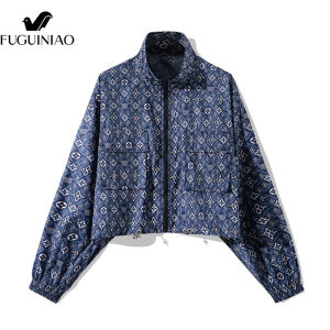 FUGUINIAO Womens Sunscreen Clothing High-end Summer New Sunscreen Clothing Womens UV Protection Outer Wear Thin Coat Short