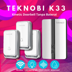 Bel Rumah Wireless Waterproof Teknobi Kinetik K33 Tanpa Baterai