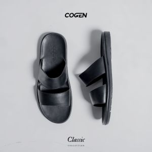 Cogen Sendal Pria Slop Kulit Sandal Dua Ban Cowok Classic Series