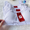 (1-3pcs)Sports Bra With Changeable Foam Plain White Sando Baby Bra Free Size 9-14yrs. 