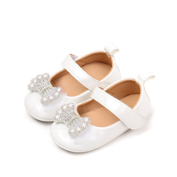 Baby Girl Sweet PU Flats Infant Rhinestone Bow Walker Crib Shoes for Party,  Festival, Baby Shower Lazada PH