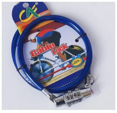 Kunci Gembok Sepeda Kombinasi Angka 4 Digit Cable Lock Rantai Kabel