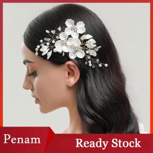 [PAM] Crystal Pearl Flower Hair Clips Elegant Headwear For Women Precious Jewels Bridal Wedding Hair Accessories