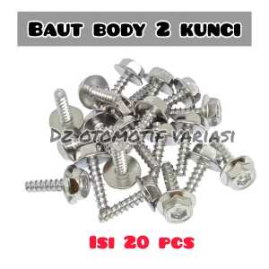 Baut Body Chrome Y4maha & H0nda Baut Probolt Sekrup 2 Kunci Besi Stainless Isi 20 Pcs