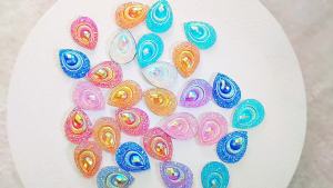 Peacock Tail Teardrop Flat Back Resin Rhinestones AB Color For DIY Phone Car Home Decoration