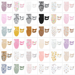 Kickproof Baby Receiving Blanket with Bowknot Headwear Newborns Swaddles Wrap Cotton Hairband Headaband 1 Set