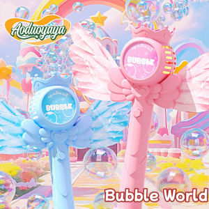 Aoduoyaya Bubble Wand Princess Dreamy Toys with Lighting Outdoor Toys Automatic Bubble Blowing Girl Gift