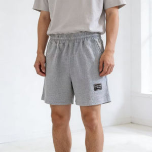 Mens Summer Waffle Shorts with Side Pockets Elastic Waist Loose Casual Style Quick Dry for Sports & Daily Wear