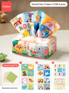 Orzbow Baby Tissue Box Toys Imitation Tissue like Toy for 0 - 1 Year Olds Baby Simulation Paper Extraction Fabric Toys