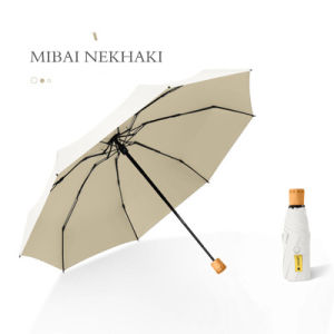 ร่มไม้ขนาดเล็กสำหรับผู้หญิงร่มกันฝนพับได้แบบพกพาร่มกันแสงยูวีกันฝน8K กันลมใช้กลางแจ้ง