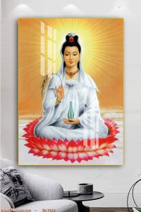 Tranh phật quan âm bồ tát treo tường tráng gương