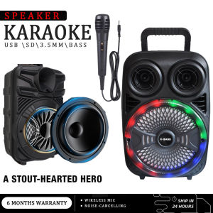1200W DUAL 8\"×2 BLUETOOTH KARAOKE SPEAKER W/ ECHO FREE MICROPHONE & REMOTE FM.RADIO AUX USB 222
