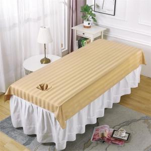 Beauty Massage Anti-Wrinkle Bed Sheet Striped Spa Salon Bed Cover with Hole Sheet Bed Mattress Massage Table Cover