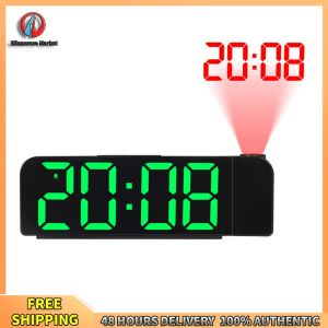 Winnereco High-Precision Projection Alarm Clock with Adjustable Brightness for Home and Office Decor Modern Bedside Clock with Sleep Timer and Night Light