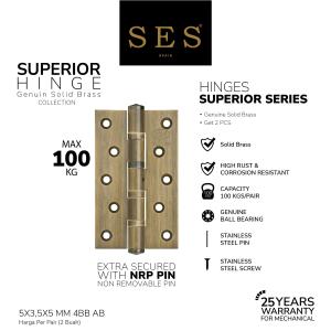Engsel Pintu Hinge SES 5 x 35 x 5mm 4BB Q16 AB