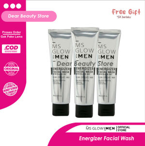 MS GLOW For Men Energizer Facial Wash - Sabun Pria Penghilang Bopeng - Sabun Wajah Kusam Pria 100gr