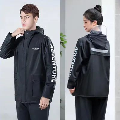 LuzNest Raincoat Waterproof Rain Coat for Man and Women Motorcycle with Pants Thickened Suits Reflector