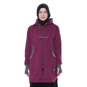 Hijacket Elektra Original Burgundy Jaket Hijab Muslimah Jaket Wanita Panjang Untuk Hijaber