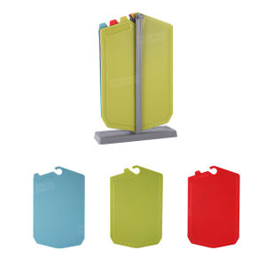 Chopping Board Set 4PCS Antibacterial Classification Cutting Board With Storage Rack Thickening Hanging