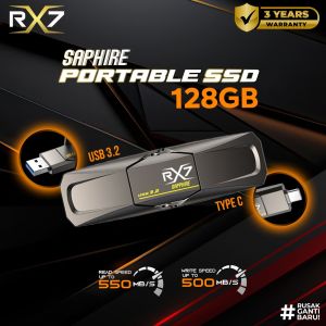SSD RX7 SAPPHIRE PORTABLE 128GB / HDD EXTERNAL TYPE C SAPPHIRE 128GB