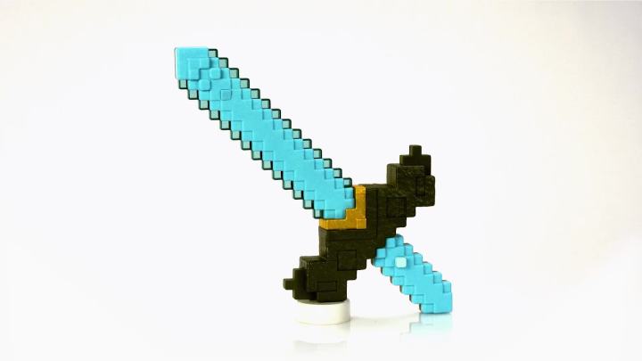 Mattel Minecraft and Pickaxe 2-in-1 Toy, Button-Activated Click and ...